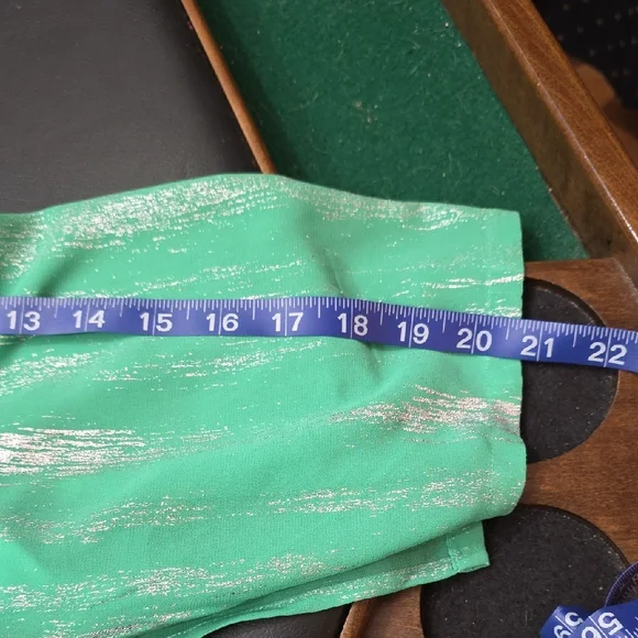 Bob Mackie Mint Green Embroidered V-Neck Tunic - Picture 3 of 6